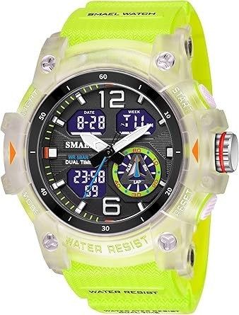 Men's Large Face Outdoor Sports Watches Military S-Shock Watch Waterproof, Backlight, Alarm, Stopwatch Features - Rugged Wristwatch for Training, Hiking, and Adventure