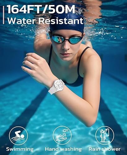 Watch for Men Women Big Face Classic Analog Quartz Sports Backlight Unisex Waterproof Nurse Watch for Medical Army Military Time with Second Hand Easy to Read Casual Wristwatch