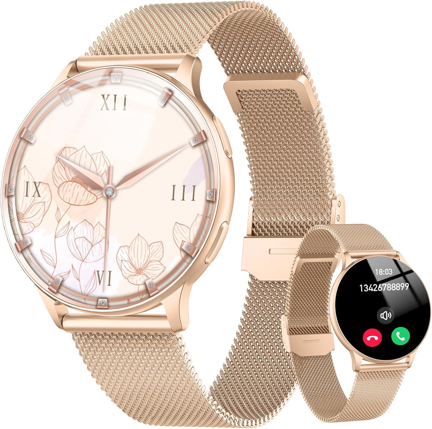 Smart Watches for Women, Fashion Womens Watch for Daily Wear with Step Heart Rate Sleep Tracking, IP68 Waterproof Lightweight Wrist Smartwatch for Work Travel Fitness